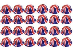 ADULTS UNION JACK BOWLER HAT PLASTIC BRITISH FLAG HAT FANCY DRESS ACCESSORY - PERFECT FOR PARTIES AND NATIONAL CELEBRATIONS