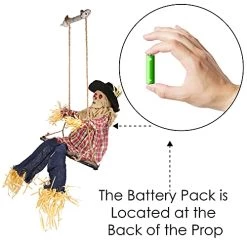 I LOVE FANCY DRESS Scarecrow Halloween Prop Animated Decoration On A Swing - Red Light Up Eyes & Sound Effects - Wailing And Laughing Scarecrow Prop With Motorised Legs - Halloween Props - Pack Of 1 -I Love Fancy Dress Ltd Shop 51cSPJ0a4bL