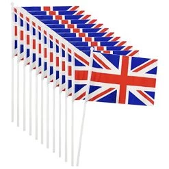 I LOVE FANCY DRESS LTD ADULTS UNION JACK ACCESSORIES - 12X BOWLER HAT + 10X UNION JACK HAND WAVING FLAGS - PLASTIC UNION JACK BOWLER HAT AND FABRIC BRITISH HAND WAVING FLAG -I Love Fancy Dress Ltd Shop 51d2Jbjf9iL