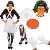 Adult Ladies Chocolate Factory Worker Fancy Dress Costume -Small UK 22-24 With Wig Tights Face Paint And Eyebrows Perfect For School Book Week And World Book Day Or Any Fancy Dress Party