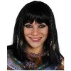 EGYPTIAN WIG WOMENS CLEOPATRA WIG FANCY DRESS ACCESSORY LADIES QUEEN OF THE NILE BLACK WIG WITH PLAITS AT THE FRONT AND THICK FRINGE