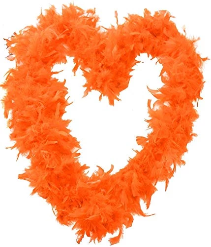 FEATHER BOA FANCY DRESS ACCESSORY - 71"/180 CM LONG 65G THICK HEN NIGHT ACCESSORY FANCY DRESS FLAPPER FEATHER BOAS IN 10 COLOURS 1920'S BURLESQUE FEATHERS (ORANGE) 2 FEATHER BOA FANCY DRESS ACCESSORY - 71"/180 CM LONG 65G THICK HEN NIGHT ACCESSORY FANCY DRESS FLAPPER FEATHER BOAS IN 10 COLOURS 1920'S BURLESQUE FEATHERS (ORANGE) - Image 2