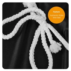 Adults Halloween Festering Uncle Costume - Black Robe With White Belt, Bald Cap And Facepaint - Gothic Family Manor TV And Film Halloween Fancy Dress -I Love Fancy Dress Ltd Shop 51ksvaVMyCL