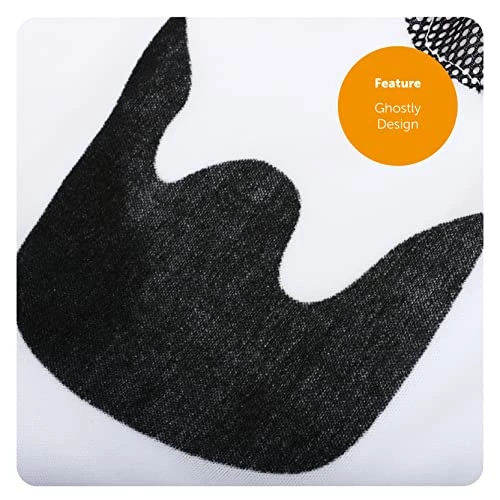 Childs Halloween Ghost Costume - White Jagged Edge Tunic With Attached Ghost Mask - Kids Friendly Ghost Halloween Fancy Dress Costume 3 Childs Halloween Ghost Costume - White Jagged Edge Tunic With Attached Ghost Mask - Kids Friendly Ghost Halloween Fancy Dress Costume - Image 3