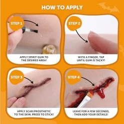 Halloween Safety Pin Scar Set - 3D Safety Pin Scar Makeup, Spirit Gum Adhesive, Liquid Latex, Fake Blood - Halloween Trick Or Treat Fancy Dress Make Up -I Love Fancy Dress Ltd Shop 51lu1Mif5nL