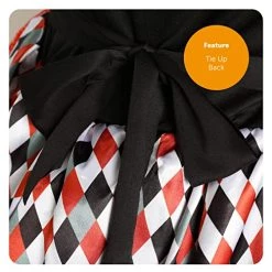 Ladies Halloween Clown Fancy Dress Costume - Scary Evil Killer Clown Fancy Dress Outfit With Stripe & Harlequin Print And Miniature Fascinator Hat On Headband -I Love Fancy Dress Ltd Shop 51o17VpiVL