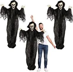 I LOVE FANCY DRESS Animatronic Grim Reaper 75cm 96" Halloween Decoration - Red Light Up Eyes & Sound Effects - Poseable Arms - Halloween Props - Pack Of 2 19 I LOVE FANCY DRESS Animatronic Grim Reaper 75cm 96" Halloween Decoration - Red Light Up Eyes & Sound Effects - Poseable Arms - Halloween Props - Pack Of 2 -I Love Fancy Dress Ltd Shop 51okffMpiQL. AC 1