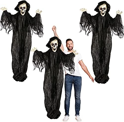 I LOVE FANCY DRESS Animatronic Grim Reaper 75cm 96" Halloween Decoration - Red Light Up Eyes & Sound Effects - Poseable Arms - Halloween Props - Pack Of 1 10 I LOVE FANCY DRESS Animatronic Grim Reaper 75cm 96" Halloween Decoration - Red Light Up Eyes & Sound Effects - Poseable Arms - Halloween Props - Pack Of 1 - Image 10