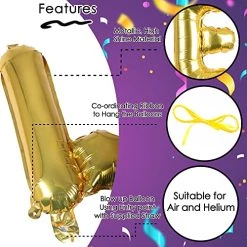 I LOVE FANCY DRESS Merry Christmas Balloon Happy New Year Gold Balloon Banner - Helium And Air- For Christmas Party Decoration (Gold) -I Love Fancy Dress Ltd Shop 51onW cfeXL