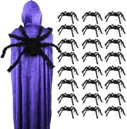 I LOVE FANCY DRESS Fake Spider Prop Halloween Decoration Large 60cm 24” - Pack Of 1 - Giant Black Spider - Pose-able Legs - Spooky Arachnid Halloween Props - Pack Of 6 -I Love Fancy Dress Ltd Shop 51pgCEfZ15L. AC
