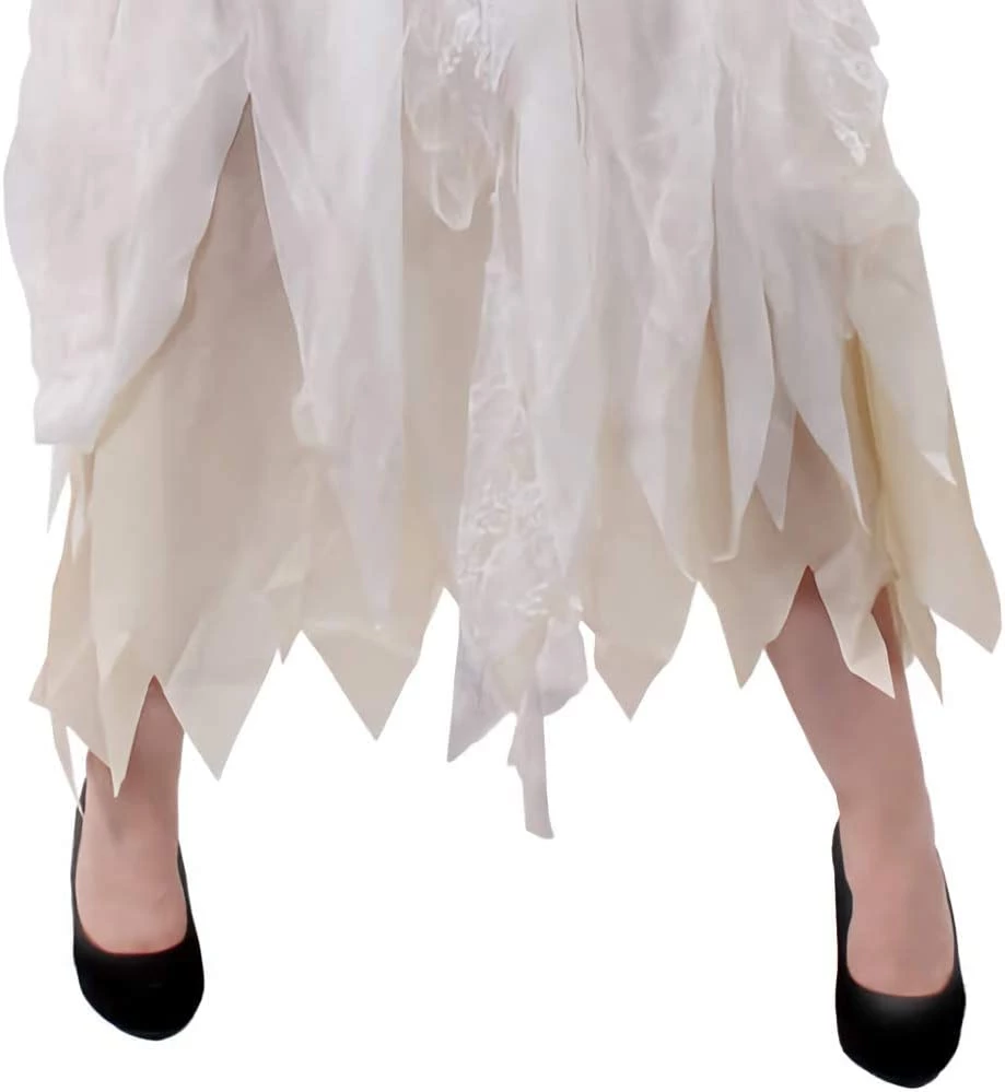 LADIES GHOST BRIDE FANCY DRESS COSTUME - HALLOWEEN CORPSE BRIDE COSTUME RAGGED WHITE WEDDING DRESS - PERFECT FOR HALLOWEEN OR HORROR THEMED PARTIES 6 LADIES GHOST BRIDE FANCY DRESS COSTUME - HALLOWEEN CORPSE BRIDE COSTUME RAGGED WHITE WEDDING DRESS - PERFECT FOR HALLOWEEN OR HORROR THEMED PARTIES - Image 6