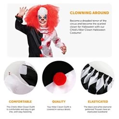 Kids Scary Clown Costume Halloween Fancy Dress - Childrens Clown Top And Harlequin Trousers (Small - X-Large) -I Love Fancy Dress Ltd Shop 51rTUt2aSOL