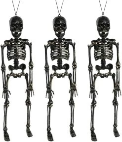 Gold Hanging Skeleton - Pack Of 2-46cm (18") From Head To Toe - Gold Skeleton With An Easy Hanging Design - Perfect Halloween Decoration For Parties And Trick Or Treating -I Love Fancy Dress Ltd Shop 51rdipdVD5L. AC