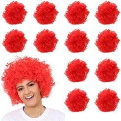 Adults Afro Wig - Pack Of 1 - Red Curly Afro Wig - St Georges Day Sports Supporters Football Rugby Charity Events Fancy Dress Costume Accessory -I Love Fancy Dress Ltd Shop 51sKiW4RX6L. AC