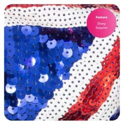 Ladies Sequin Union Jack Dress And Fascinator Hat – Medium - Red, White And Blue Union Jack Flag Sequin Dress, Union Jack Fascinator Hat – 90s Music Icons, Brit Pop, VE Day, Jubilee Fancy Dress -I Love Fancy Dress Ltd Shop 51sUHYNGMgL