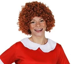 ADULTS CURLY WIG ILOVEFANCYDRESS® ORPHAN GIRL LARGE AUBURN AFRO MUSICAL CHARACTER WIG