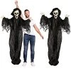 I LOVE FANCY DRESS Animatronic Grim Reaper 75cm 96" Halloween Decoration - Red Light Up Eyes & Sound Effects - Poseable Arms - Halloween Props - Pack Of 2