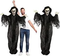 I LOVE FANCY DRESS Animatronic Grim Reaper 75cm 96" Halloween Decoration - Red Light Up Eyes & Sound Effects - Poseable Arms - Halloween Props - Pack Of 1 18 I LOVE FANCY DRESS Animatronic Grim Reaper 75cm 96" Halloween Decoration - Red Light Up Eyes & Sound Effects - Poseable Arms - Halloween Props - Pack Of 1 -I Love Fancy Dress Ltd Shop 51tJ30HSxaL. AC