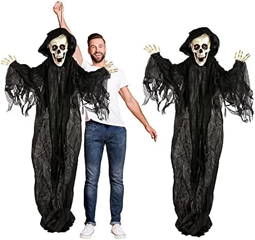 I LOVE FANCY DRESS Animatronic Grim Reaper 75cm 96" Halloween Decoration - Red Light Up Eyes & Sound Effects - Poseable Arms - Halloween Props - Pack Of 1 9 I LOVE FANCY DRESS Animatronic Grim Reaper 75cm 96" Halloween Decoration - Red Light Up Eyes & Sound Effects - Poseable Arms - Halloween Props - Pack Of 1 - Image 9