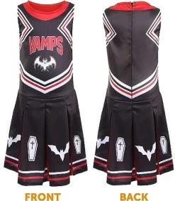 Girls Halloween Vampire Cheerleader Costume - Black Dress With Pom Poms And Tights - Kids Trick Or Treat Fancy Dress -I Love Fancy Dress Ltd Shop 51uUkBqoRL