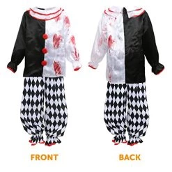 Kids Scary Clown Costume Halloween Fancy Dress - Childrens Clown Top And Harlequin Trousers (Small - X-Large) -I Love Fancy Dress Ltd Shop 51v4hGO4wGL
