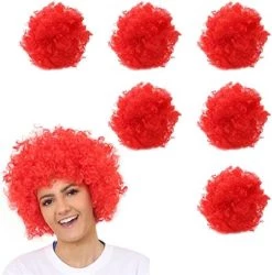 Adults Afro Wig - Pack Of 1 - Red Curly Afro Wig - St Georges Day Sports Supporters Football Rugby Charity Events Fancy Dress Costume Accessory -I Love Fancy Dress Ltd Shop 51wGARqLCeL. AC