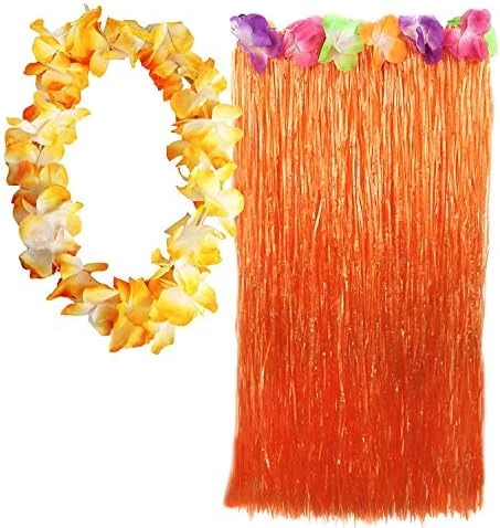 HAWAIIAN SKIRT + COLOURED LEI 2 PIECE FANCY DRESS ACCESSORY SET 80 CM SKIRT HAWAII HULA LUAU COSTUME BEACH PARTY OUTFIT (MULTI-COLOURED) 5 HAWAIIAN SKIRT + COLOURED LEI 2 PIECE FANCY DRESS ACCESSORY SET 80 CM SKIRT HAWAII HULA LUAU COSTUME BEACH PARTY OUTFIT (MULTI-COLOURED) - Image 5