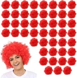 Adults Afro Wig - Pack Of 1 - Red Curly Afro Wig - St Georges Day Sports Supporters Football Rugby Charity Events Fancy Dress Costume Accessory -I Love Fancy Dress Ltd Shop 51xgFXucjcL. AC