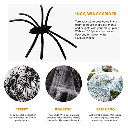 I LOVE FANCY DRESS Spider Web Decoration 200g - Perfect For Halloween - Pack Of 1 2 I LOVE FANCY DRESS Spider Web Decoration 200g - Perfect For Halloween - Pack Of 1 - Image 2