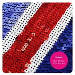 Ladies Sequin Union Jack Dress - Small - Red, White And Blue Union Jack Flag Sequin Dress - King's Coronation, 90s Music Icons, Brit Pop, VE Day Fancy Dress -I Love Fancy Dress Ltd Shop 614m IQCaOL