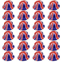 24X UNION JACK PLASTIC BOWLER HAT JUBILEE PARTY BRITISH FANCY DRESS MENS & LADIES