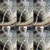 PACK OF 6: 60CM/2FT HANGING POSABLE SKELETON HALLOWEEN PROPS / DECORATIONS. SET A SPOOKY HALLOWEEN SCENE WITH THESE QUALITY POSEABLE SKELETONS. HALLOWEEN DECORATIONS FOR PARTIES. FANCY DRESS PROPS