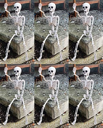 PACK OF 6: 60CM/2FT HANGING POSABLE SKELETON HALLOWEEN PROPS / DECORATIONS. SET A SPOOKY HALLOWEEN SCENE WITH THESE QUALITY POSEABLE SKELETONS. HALLOWEEN DECORATIONS FOR PARTIES. FANCY DRESS PROPS 1 PACK OF 6: 60CM/2FT HANGING POSABLE SKELETON HALLOWEEN PROPS / DECORATIONS. SET A SPOOKY HALLOWEEN SCENE WITH THESE QUALITY POSEABLE SKELETONS. HALLOWEEN DECORATIONS FOR PARTIES. FANCY DRESS PROPS