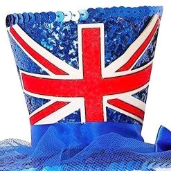 I LOVE FANCY DRESS 1X RULE BRITANNIA UNION JACK MINI TOP HAT FASCINATOR WITH VEIL - TOP HAT ON HEADBAND -I Love Fancy Dress Ltd Shop 61Lq4RwoyL