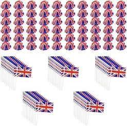 I LOVE FANCY DRESS LTD ADULTS UNION JACK ACCESSORIES - 12X BOWLER HAT + 10X UNION JACK HAND WAVING FLAGS - PLASTIC UNION JACK BOWLER HAT AND FABRIC BRITISH HAND WAVING FLAG -I Love Fancy Dress Ltd Shop 61U QylH3rL. AC