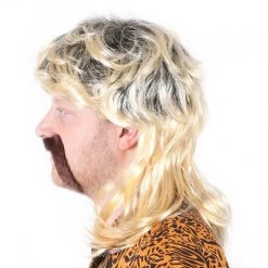 Tiger King Costume Wig - Joe Exotic Fancy Dress - Adults Blonde Mullet Wig - Reality T.V. Show Novelty Wig (Adults One Size) -I Love Fancy Dress Ltd Shop 61VqL9sdPpL