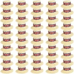 I LOVE FANCY DRESS Union Jack Boater Hats - Straw Boater Hats With Union Jack Flag Band - Bulk Sporting Events Breathable Boat Hats -I Love Fancy Dress Ltd Shop 61Y36ZzOvL. AC